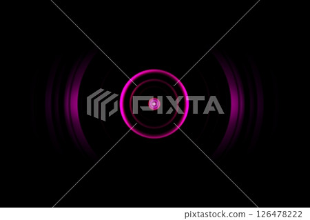 Abstract color light circle with sound waves oscillating, technology background Abstract color light circle with sound waves oscillating, technology background 126478222