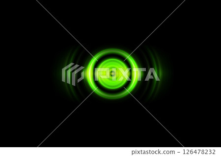 Abstract color light circle with sound waves oscillating, technology background 126478232