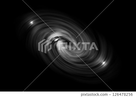 Glowing spiral tunnel with light fog on black... - Stock Illustration ...