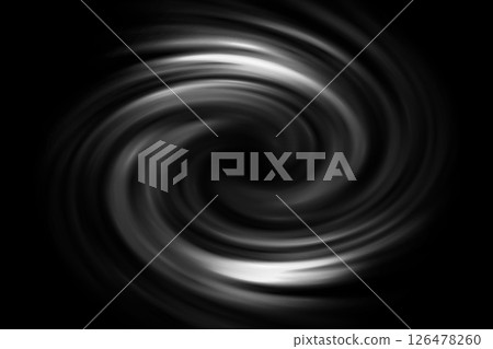 Glowing spiral tunnel with light fog on black background 126478260