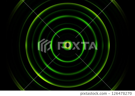 Abstract color light circle with sound waves oscillating, technology background 126478270