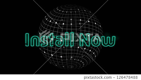 Image of install now text over globe 126478488