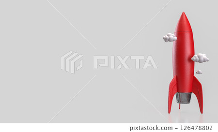 The Red rocket on white background for startup concept 3d rendering. 126478802
