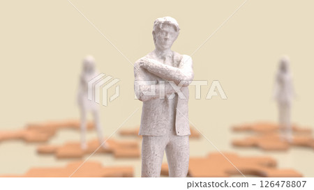 The jigsaw puzzle game for Business or Teamwork concept 3d Rendering. The jigsaw puzzle game for Business or Teamwork concept 3d Rendering. 126478807