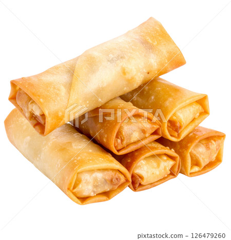 Spring rolls on white background Spring rolls on white background 126479260