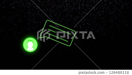 Image of media icons over spots falling Image of media icons over spots falling 126480118