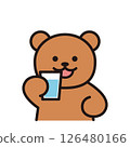 Simple illustration of a bear drinking water 126480166