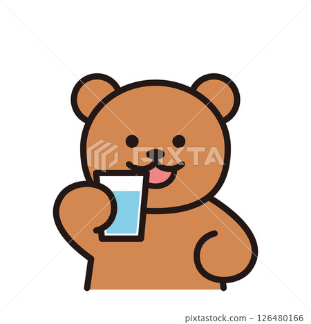 熊喝水的簡單插圖 126480166