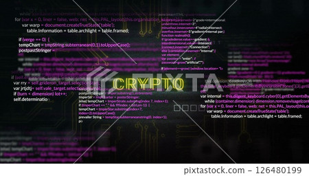 Image of data processing over connections and crypto text Image of data processing over connections and crypto text 126480199