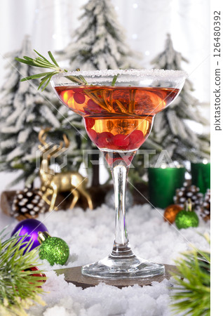 Christmas Manhattan Cocktail Christmas Manhattan Cocktail 126480392