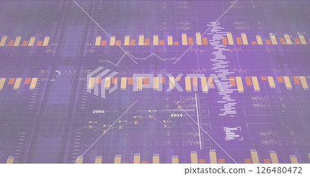 Image of digital data processing over computer servers 126480472