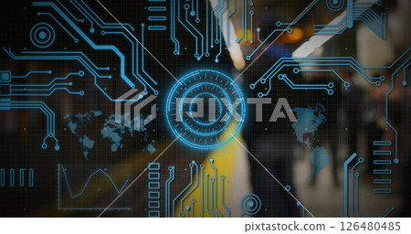 Image of scope scanning over network of connections and underground Image of scope scanning over network of connections and underground 126480485