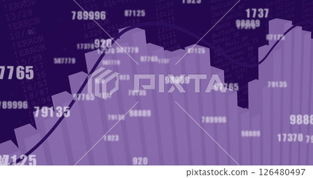 Image of numbers and digital data processing over computer servers Image of numbers and digital data processing over computer servers 126480497