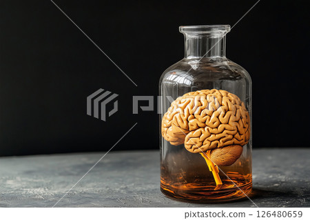 human brain in a glass medical flask human brain in a glass medical flask 126480659
