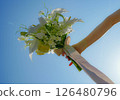 Bouquet on a blue background 126480796