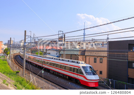 Tobu Isesaki Line Ryomo Train Cityscape Tobu Isesaki Line Ryomo Train Cityscape 126480804