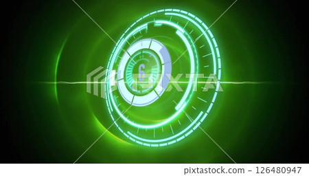 Image of scope and digital data processing over dark background Image of scope and digital data processing over dark background 126480947