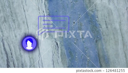 Image of media icons over gray and purple texture Image of media icons over gray and purple texture 126481255