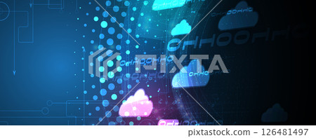 Cloud concept technology background and network security Cloud concept technology background and network security 126481497