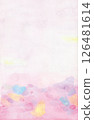 水彩背景，粉紅色，繪圖紙上的抽象畫（垂直） 126481614