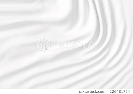 White silk background texture in abstract fabric folds, satin cloth for luxury elegant website or background designs. 3d rendering 126481734
