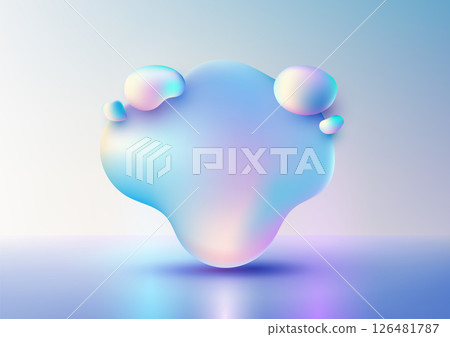 abstract 3d fluid shape with holographic iridescent gradient modern futuristic tech design background abstract 3d fluid shape with holographic iridescent gradient modern futuristic tech design background 126481787