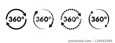 360 degrees icon set isolated vector illustration 360 degrees icon set isolated vector illustration 126482089