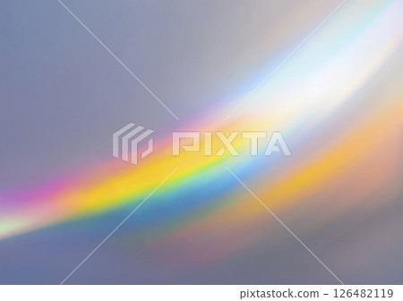 Rainbow-colored light shines through the curved lines 126482119