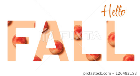 Fall concept banner with creative text cutout effect 126482158