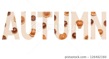 Autumn concept banner with creative text cutout effect 126482160