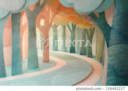 Mysterious forest and path texture 126482227