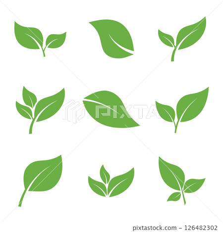 Leaf Logo Icon Graphic Background Template 126482302