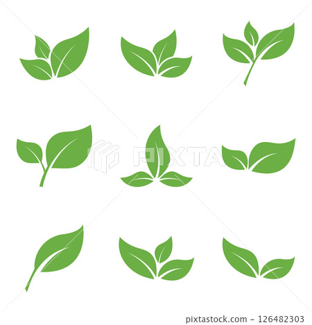 Leaf Logo Icon Graphic Background Template Leaf Logo Icon Graphic Background Template 126482303