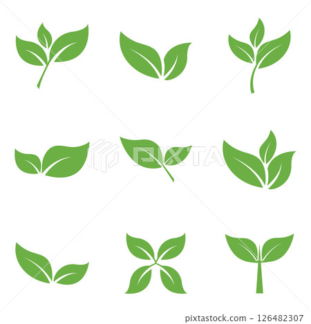 Leaf Logo Icon Graphic Background Template 126482307