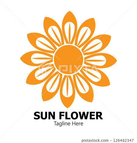 sunflower vector logo design concept template 126482347