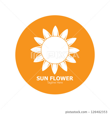 sunflower vector logo design concept template 126482353