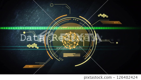 Image of network of connections over scopes scanning and data recovery text Image of network of connections over scopes scanning and data recovery text 126482424
