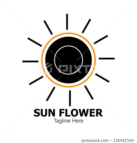 sunflower vector logo design concept template 126482500