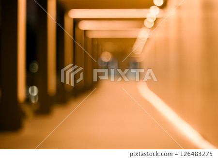 Blurred hallway with lighting minimalist abstract background 126483275