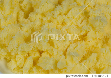 Rich Buttery Texture Of Traditional Ghee Clarified Butter 126483321