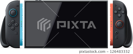 便攜式遊戲機_打開_帶手柄 126483332