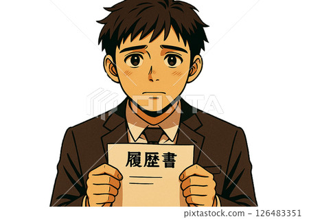 年輕的商人拿著履歷_透明 126483351