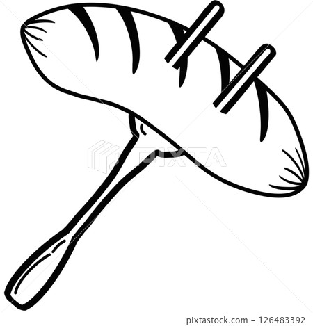 Breakfast  collection artistic outline and silhouette illustration.  126483392