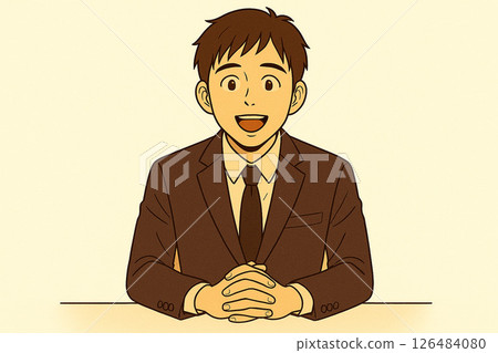 一位男士在面試時自我介紹 126484080