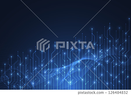 Big data technology background. Digital data flow design. High speed light trails cyberspace. Vector illustration 126484832