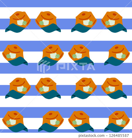 Orange Cap Seamless Pattern Design 126485587