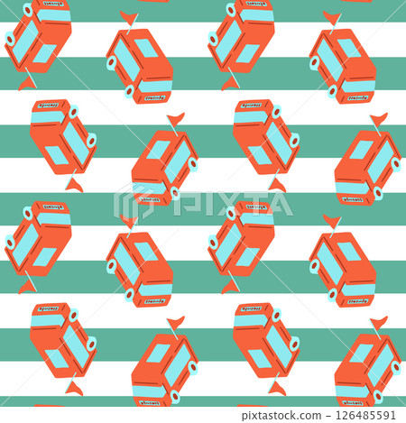 Food Truck Seamless Pattern Design 126485591