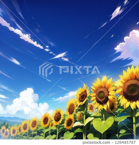 向日葵和藍天 126485787