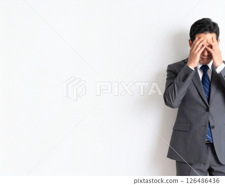 Worried expression of a stressed businessman Worried expression of a stressed businessman 126486436
