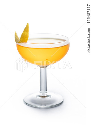 Paper plane cocktail isolated on white background Paper plane cocktail isolated on white background 126487117